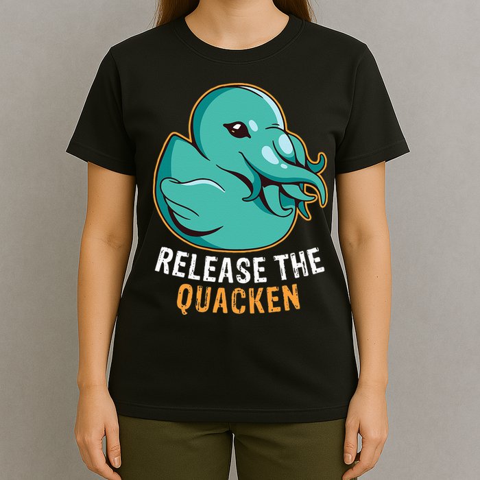 Release the Quacken a Funny Kraken Duck T-Shirt