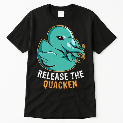 Release the Quacken a Funny Kraken Duck Tall T-Shirt