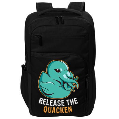 Release the Quacken a Funny Kraken Duck Impact Tech Backpack