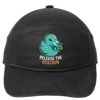 Release the Quacken a Funny Kraken Duck 7-Panel Snapback Hat