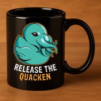 Release the Quacken a Funny Kraken Duck 11oz C Handle Ceramic Mug