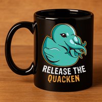 Release the Quacken a Funny Kraken Duck 11oz C Handle Ceramic Mug