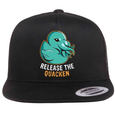 Release the Quacken a Funny Kraken Duck Flatbill Hat