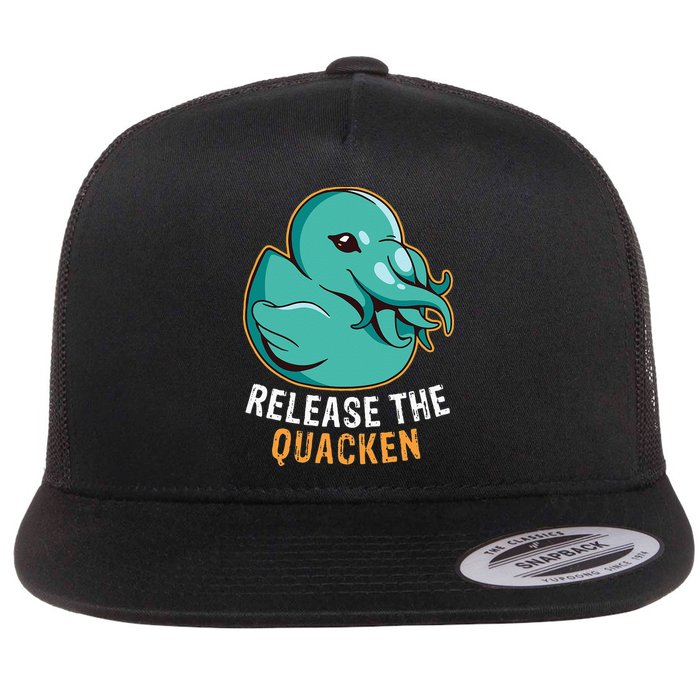 Release the Quacken a Funny Kraken Duck Flatbill Hat
