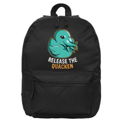 Release the Quacken a Funny Kraken Duck 16 in Basic Backpack