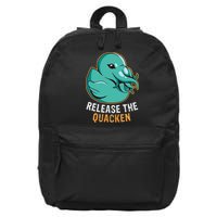 Release the Quacken a Funny Kraken Duck 16 in Basic Backpack