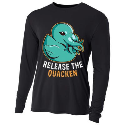 Release the Quacken a Funny Kraken Duck Cooling Performance Long Sleeve Crew