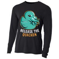 Release the Quacken a Funny Kraken Duck Cooling Performance Long Sleeve Crew