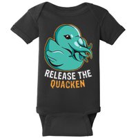 Release the Quacken a Funny Kraken Duck Baby Bodysuit
