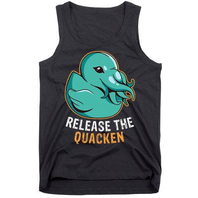 Release the Quacken a Funny Kraken Duck Tank Top