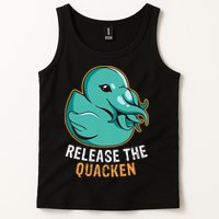 Release the Quacken a Funny Kraken Duck Tank Top
