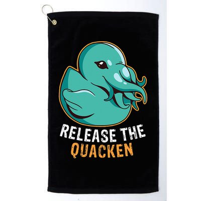 Release the Quacken a Funny Kraken Duck Golf Towel