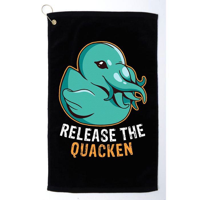 Release the Quacken a Funny Kraken Duck Golf Towel