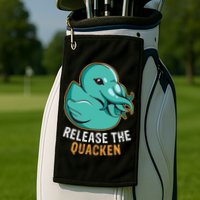Release the Quacken a Funny Kraken Duck Golf Towel