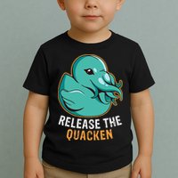 Release the Quacken a Funny Kraken Duck Toddler T-Shirt