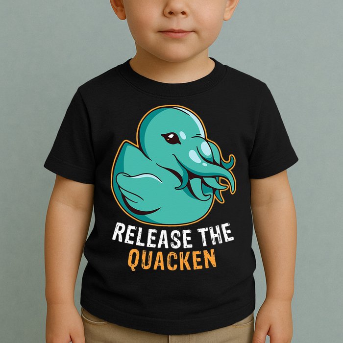 Release the Quacken a Funny Kraken Duck Toddler T-Shirt