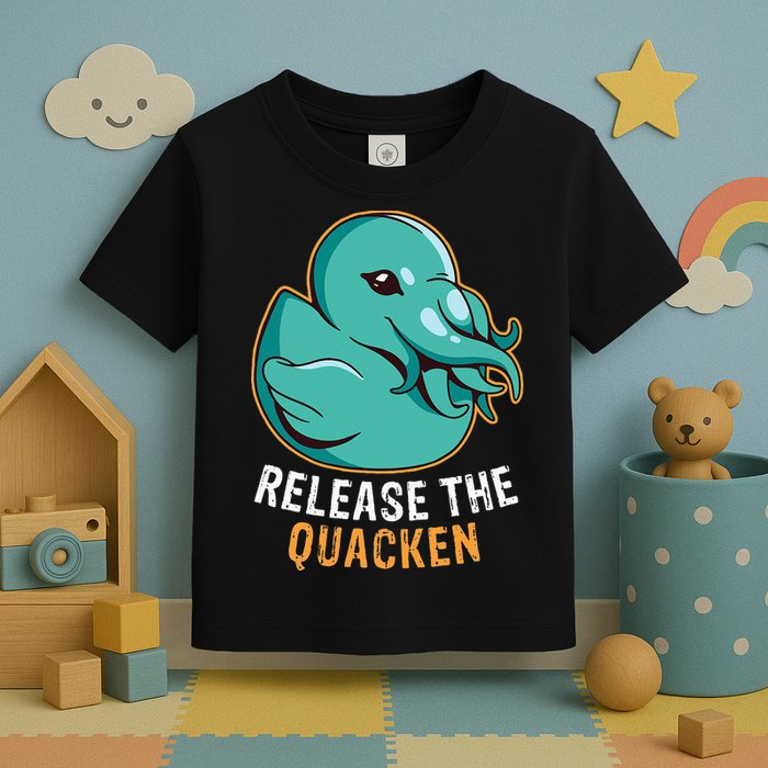 Release the Quacken a Funny Kraken Duck Toddler T-Shirt