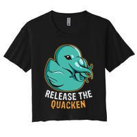 Release the Quacken a Funny Kraken Duck Crop Top