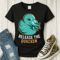 Release the Quacken a Funny Kraken Duck Womens T-Shirt