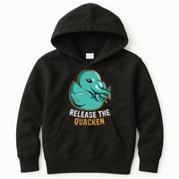 Release the Quacken a Funny Kraken Duck Kids Hoodie