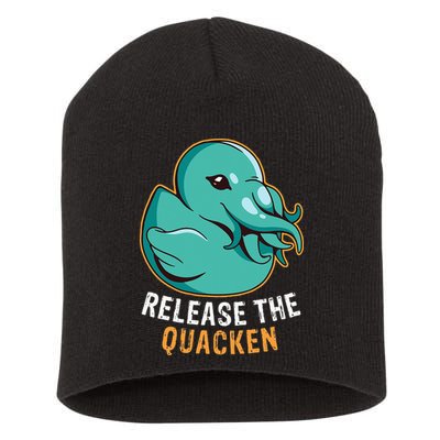 Release the Quacken a Funny Kraken Duck Short Acrylic Beanie