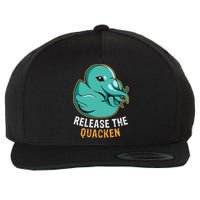 Release the Quacken a Funny Kraken Duck Wool Snapback Cap