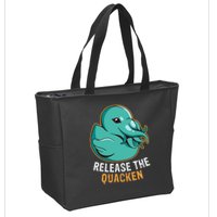 Release the Quacken a Funny Kraken Duck Zip Tote Bag