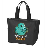 Release the Quacken a Funny Kraken Duck Zip Tote Bag