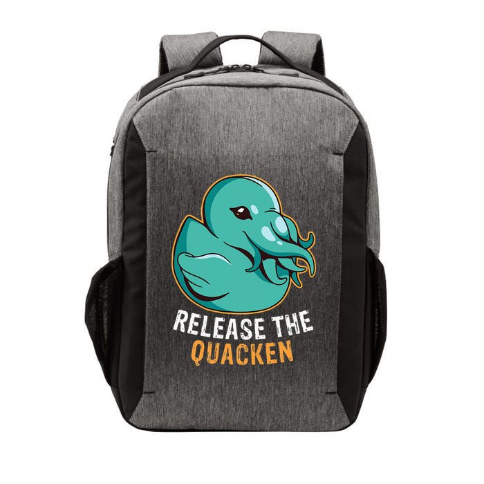 Release the Quacken a Funny Kraken Duck Vector Backpack
