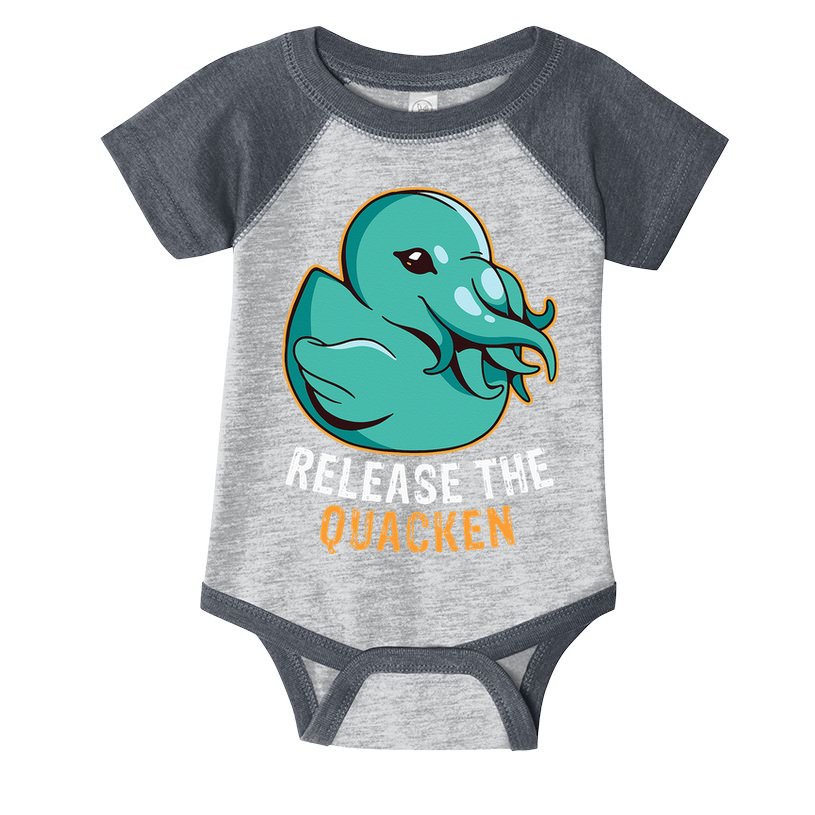 Release the Quacken a Funny Kraken Duck Infant Baby Jersey Bodysuit