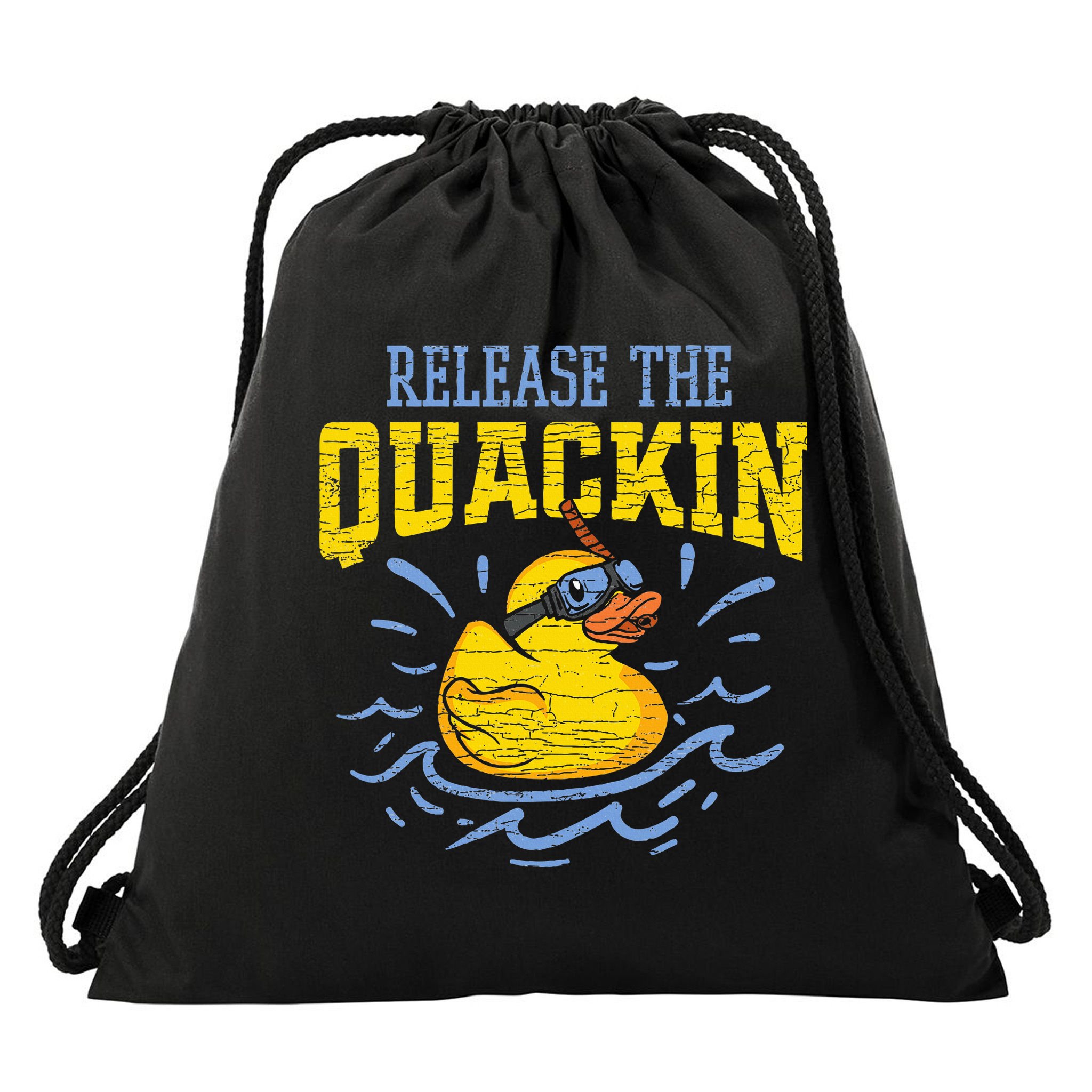 Release The Quackin Rubber Duck Drawstring Bag