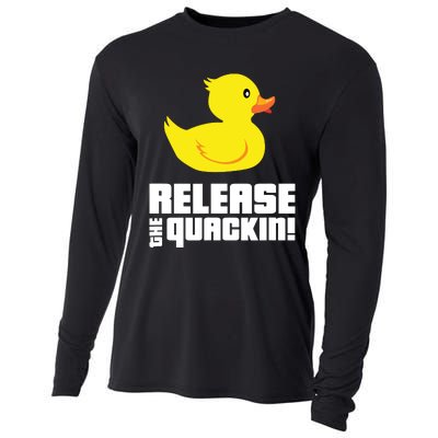 Release The Quackin! Funny Yellow Rubber Ducks Design Cooling Performance Long Sleeve Crew