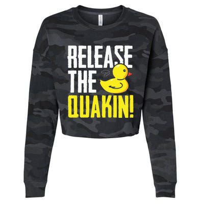 Release The Quackin! Graphic Rubber Duck Funny Cropped Pullover Crew