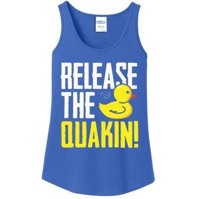 Release The Quackin! Graphic Rubber Duck Funny Ladies Essential Tank