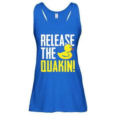 Release The Quackin! Graphic Rubber Duck Funny Ladies Essential Flowy Tank