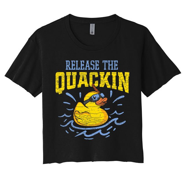 Release The Quackin Rubber Duck Women's Crop Top Tee