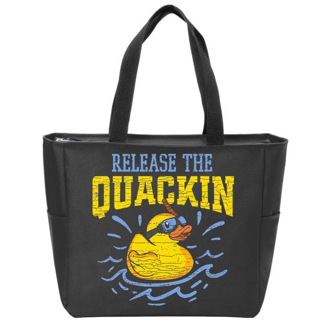 Release The Quackin Rubber Duck Zip Tote Bag