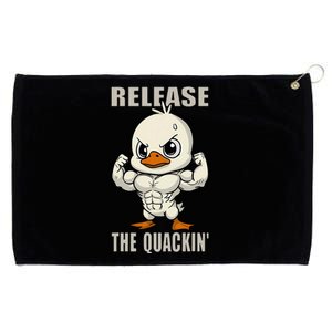 Release The Quackin Duck Gym Weightlifting Bodybuilder Grommeted Golf Towel