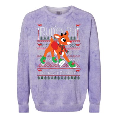 Rudolph The Rednosed Reindeer Christmas Special Sweater Colorblast Crewneck Sweatshirt