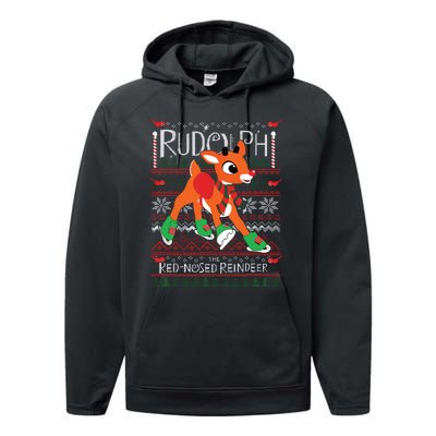 Rudolph The Rednosed Reindeer Christmas Special Sweater Performance Fleece Hoodie