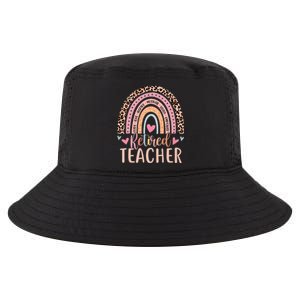 Retired Teacher Rainbow Leopard Print School Retirement Cool Comfort Performance Bucket Hat