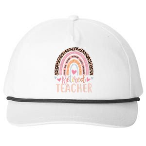 Retired Teacher Rainbow Leopard Print School Retirement Snapback Five-Panel Rope Hat