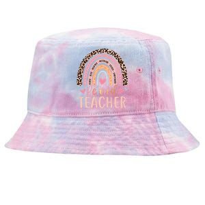 Retired Teacher Rainbow Leopard Print School Retirement Tie-Dyed Bucket Hat