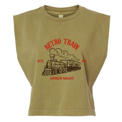 Retro Trains Garment-Dyed Women's Muscle Tee