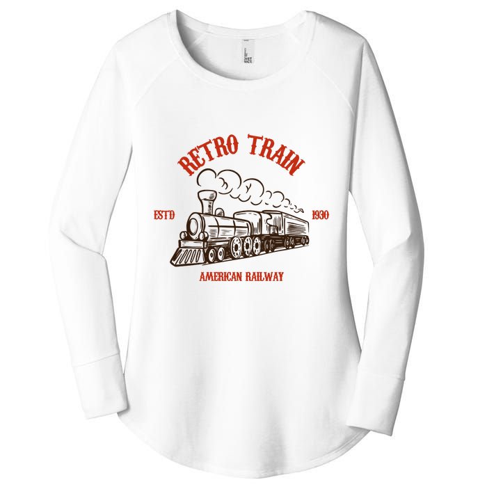 Retro Trains Women's Perfect Tri Tunic Long Sleeve Shirt