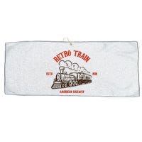 Retro Trains Large Microfiber Waffle Golf Towel