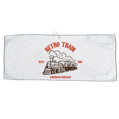 Retro Trains Large Microfiber Waffle Golf Towel