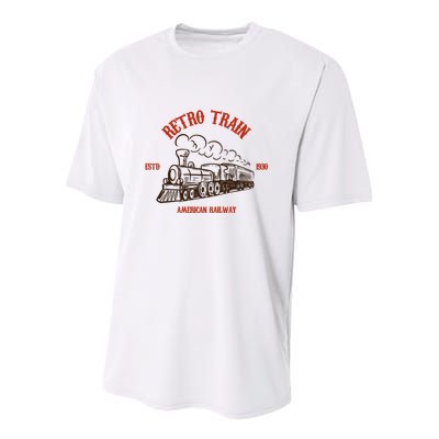 Retro Trains Youth Performance Sprint T-Shirt