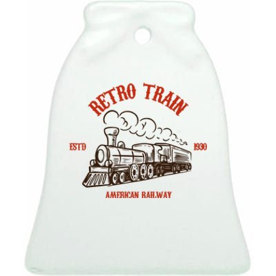 Retro Trains Ceramic Bell Ornament