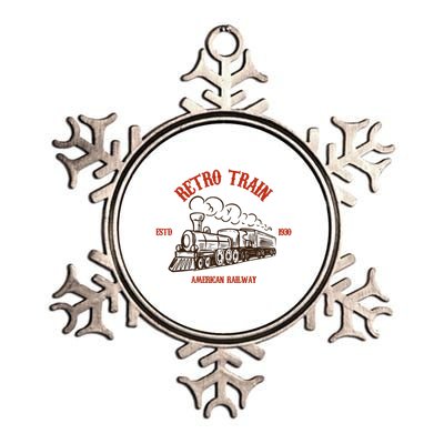 Retro Trains Metallic Star Ornament